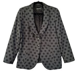 Armani blazer jacket polka dot gray black size large xl